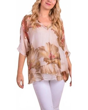 Gigi Moda Diana Bloom Floral Blouse - Pink