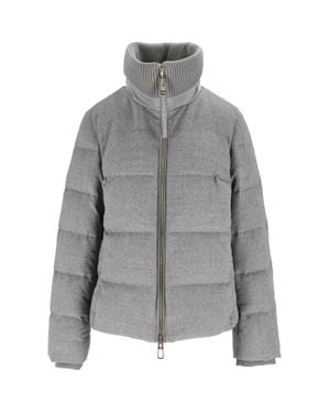 DUNO Quilted Cropped Down Jacket - Gray