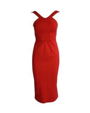 Zac Posen Halter Flared Midi Dress