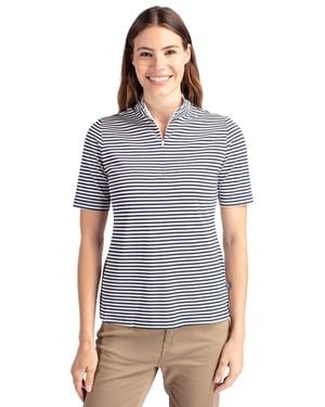 Cutter & Buck Virtue Eco Pique Stripe Recycled Top - Blue