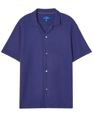 Robert Talbott Williams Waffle Knit Camp Shirt - Blue