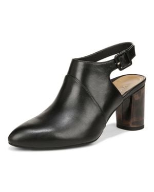 Vionic Roseville Boots Leather Block Heel Bootie Hawk1131 - Black