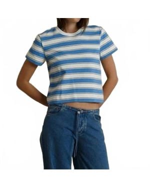 PERFECTWHITETEE Gia Structured Cotton Knit Tee - Blue
