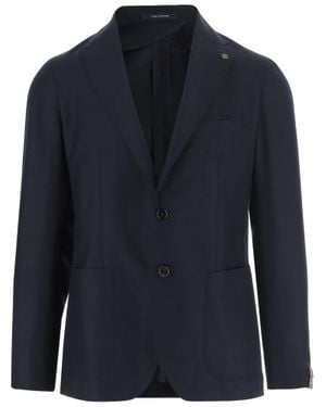 Tagliatore Single-Breasted Cashmere Jacket - Blue