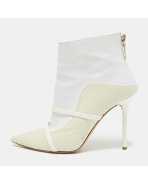 Malone Souliers Cream/ Leather Madison Pointed Toe Ankle Boots - Natural