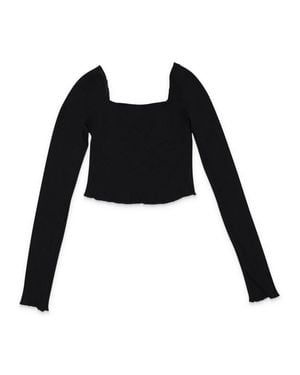 CALLIPYGIAN Square Neck Crop Top - Black