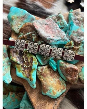 Nizhoni Traders Sterling Mini Concho Slide, Four Corners - Green