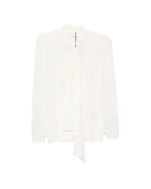 Marella Pussy-Bow Silk Blouse - White
