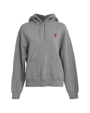 Ami Paris Paris De Coeur Hoodie - Gray