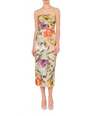 MILLY Shiloh Floral-Embroidered Sheath Dress - White