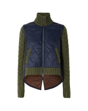 Veronica Beard Patra Mixed Media Jacket, /Army Melange - Blue
