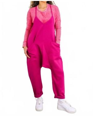 SurelyMine Slouchy Pocket Jumpsuit - Pink