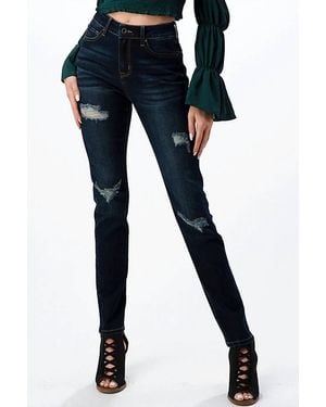 Grace In La Distressed Skinny Jean - Blue
