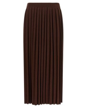 Fabiana Filippi Virgin Wool Midi Skirt - Brown