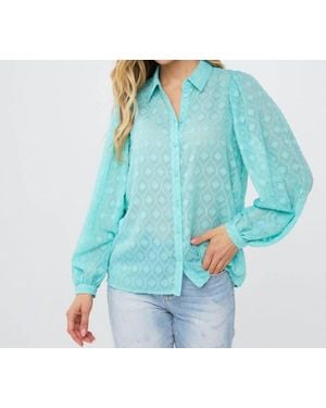 EsQualo Fancy Plumetis Blouse - Blue