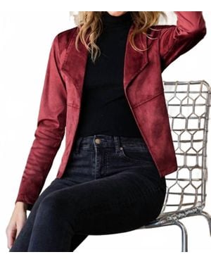Ninexis Waterfall Faux Suede Jacket - Red
