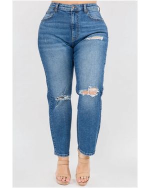 American Bazi High Waist Distressed Jeans - Blue