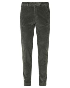 BRIGLIA Military 1000R Tencel Velvet Straight-Leg Pants - Gray