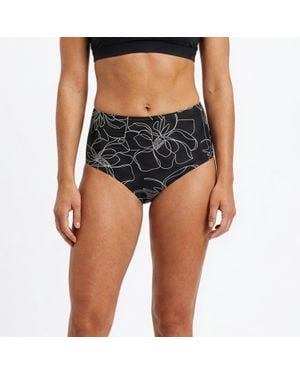 Calypsa Full Coverage High Waisted Bikini Bottom - Gray