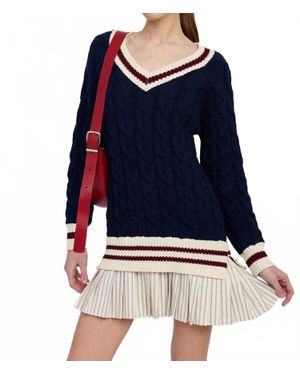 En Saison Knox Media Mini Dress - Blue