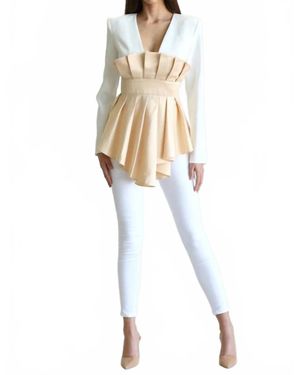 BLITHE Camille Pleated Blouse - White