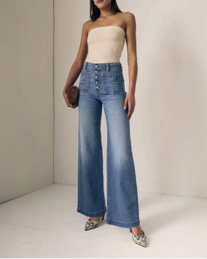 Le Jean Georgia Wide Leg Jean - Blue