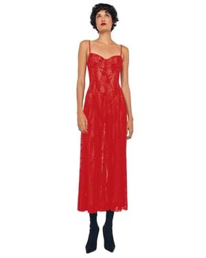 Norma Kamali Underwire Mid-Calf Midi Dress - Red
