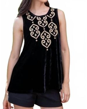 Thml Embroidered Sleeveless Blouse Top - Black