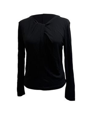 Anine Bing Amaya Twisted Long Sleeve Blouse - Black