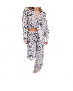 Wildflower Rue Satin Pants - White