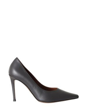 Roberto Festa Glossy Pointed Toe Tapered Heel Bride95 Leather Pumps - Brown