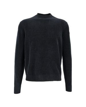 Rrd Plush Round-Neck Knit Sweater - Blue