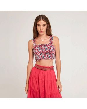 Antik Batik Blossom Bra Top - Red