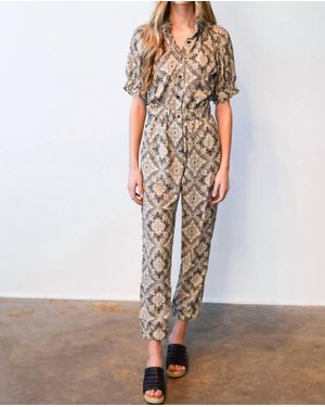 Never A Wallflower Elastic Collar Jumpsuit - White