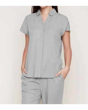 Renuar Tencel Button Front Blouse - Gray