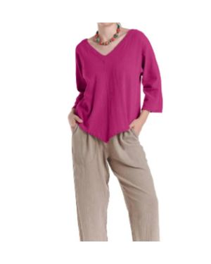 Oh My Gauze Lynn V-Neck Top - Purple