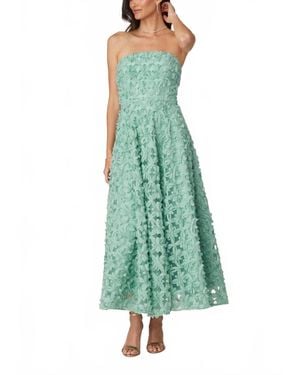 Shoshanna Strapless Floral Applique Maxi Dress - Green