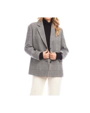 Karen Kane Houndstooth Blazer - Gray