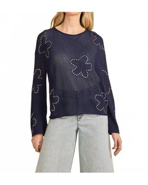 Fdj Fine Gauge Embellished Sweater - Blue