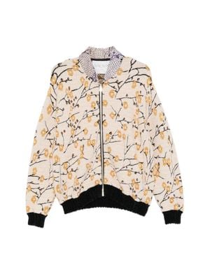 forte_forte Jacquard Bomber Jacket - Natural