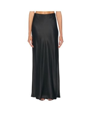 Enza Costa Silk Full Length Skirt - Black