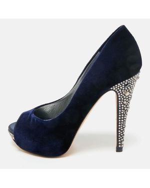Gina Velvet Jenna Platform Pumps - Blue