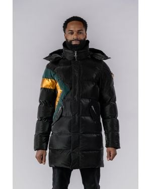 Woodpecker Penguin Long Length Quilted Coat - Black