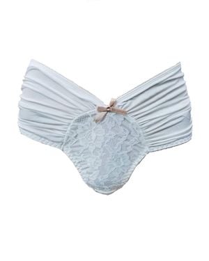 RHONDA SHEAR Shear Bon Bon Lace Fancy Panty - Blue