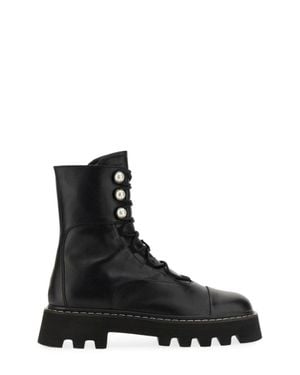 Nicholas Kirkwood Pearlogy Amphibious Combat Boots - Black