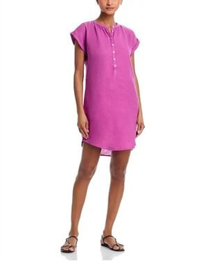 Bella Dahl Cap Sleeve Henley Dress - Pink