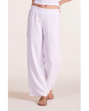 Bobi Smocked Waist Wide Leg Pants - Pink