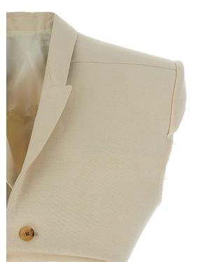 Rick Owens Cotton Sleeveless Jacket - Natural