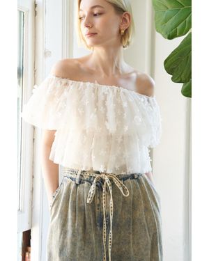 TRUEDAMES Love Galore Embellished Top - White