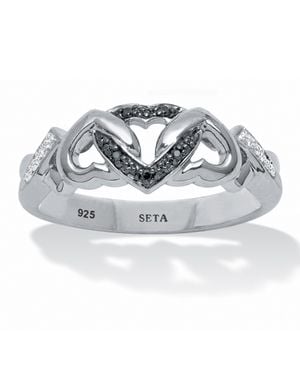 Palmbeach Jewelry And Diamond Accent Interlocking Hearts Promise Ring - Metallic